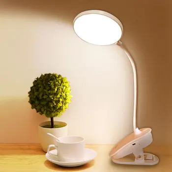 

No Flicker Touch Sensor 3 Modes Clip-on Desk Table Lamp Eye Protection Reading Book Light 1200mAh 18650 USB Led Table Desk Lamp