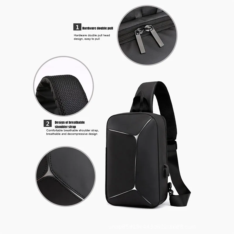 NEW Men Chest Bag Shoulder Crossbody Bag Waterproof Large Capacity for Mobile Phone