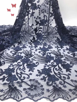 

2019 African lace high quality French lace fabric with sequins African lace fabric Nigerian wedding dress J02841