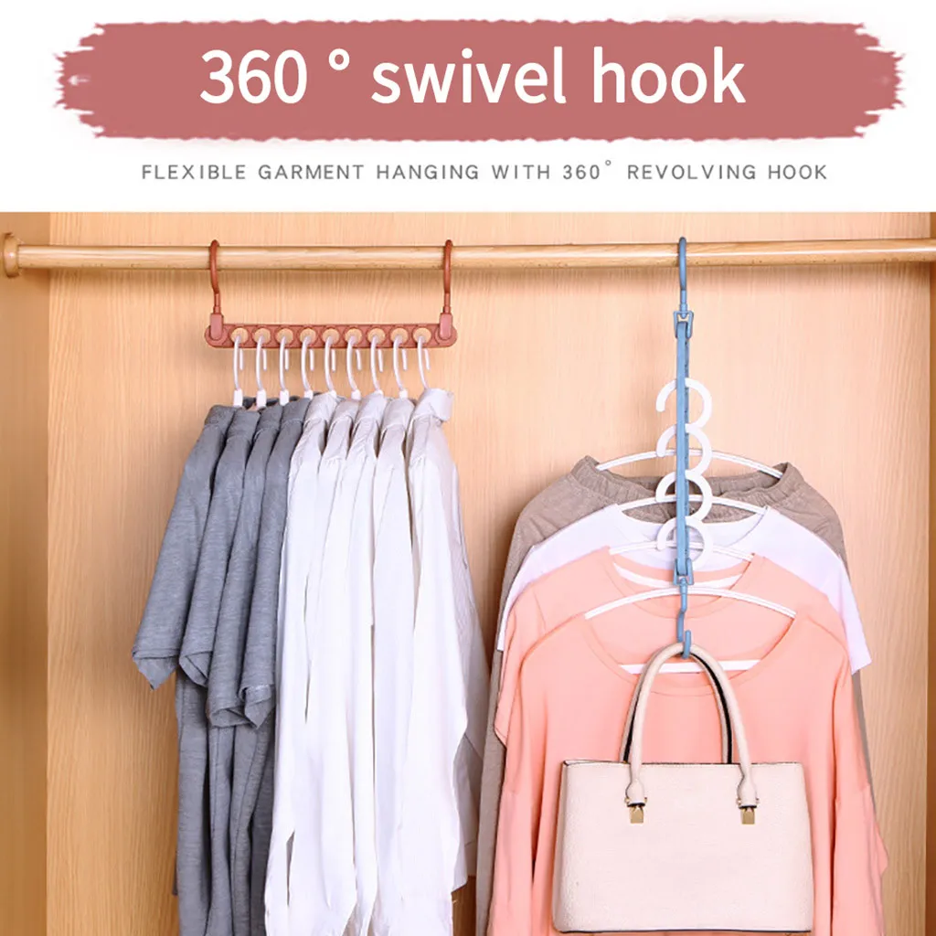 Anti-skid 360 Rotate Hanger Multifunction Clothes Hook Wardrobe Storage Rack Closet Organizer | Дом и сад
