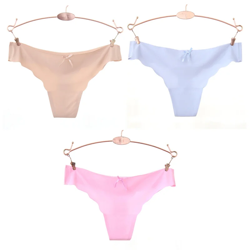 3pcs/lot Seamless Ladies Thong Low Waist Women Sexy G String Solid Underwear Panties Wholesale Lots Bulk 20 - Цвет: 12