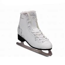 Дети Профессиональный Тепловой Теплый Сгущает фигурные коньки обувь со льдом лезвие ПВХ водонепроницаемый белый