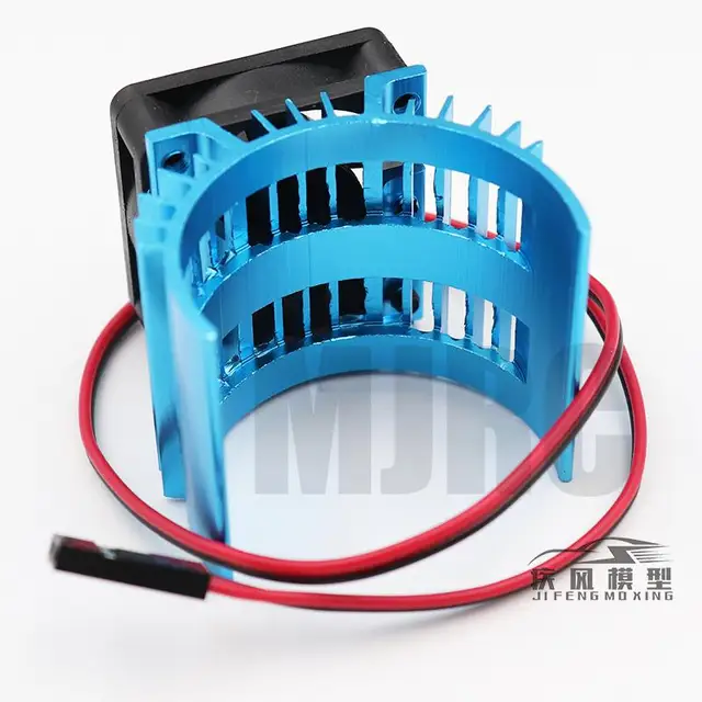 Blue RC Parts Electric Car brushless Motor Heatsink Cover + Cooling Fan for 1:10 HSP RC Car 540 550 3650 Size Motor Heat Sink 3