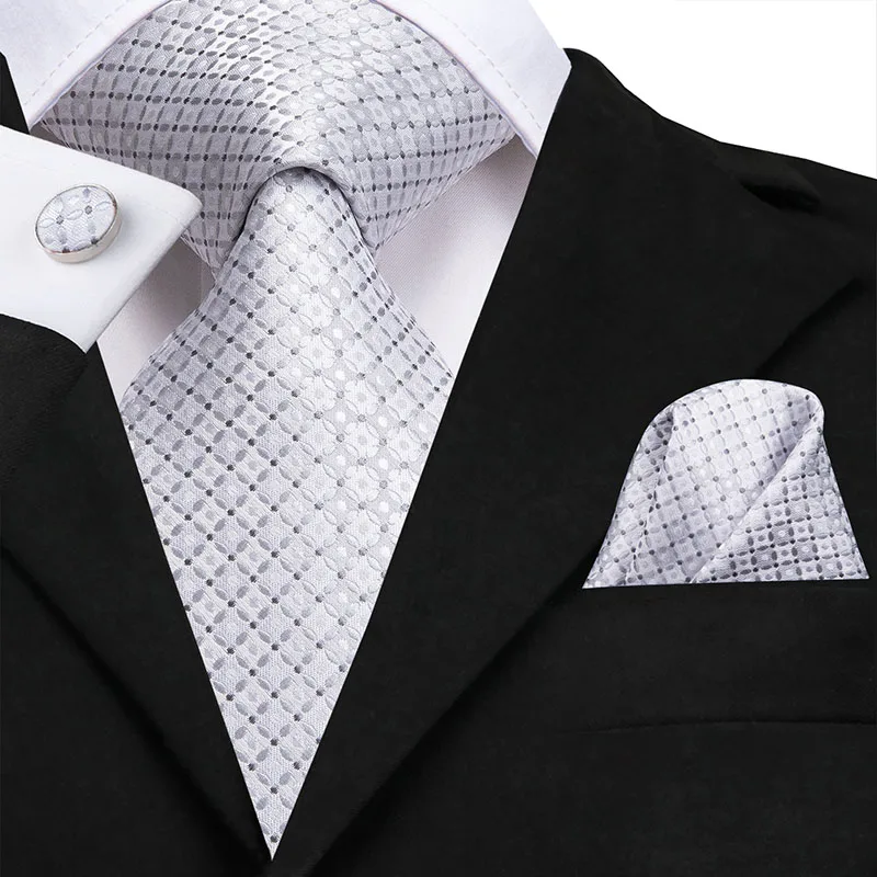 Hi-Tie Hanky запонки набор галстуков для мужчин s 8,5 см шелк рисунок Пейсли мужской галстук белый дизайнерский деловой галстук для свадебной вечеринки