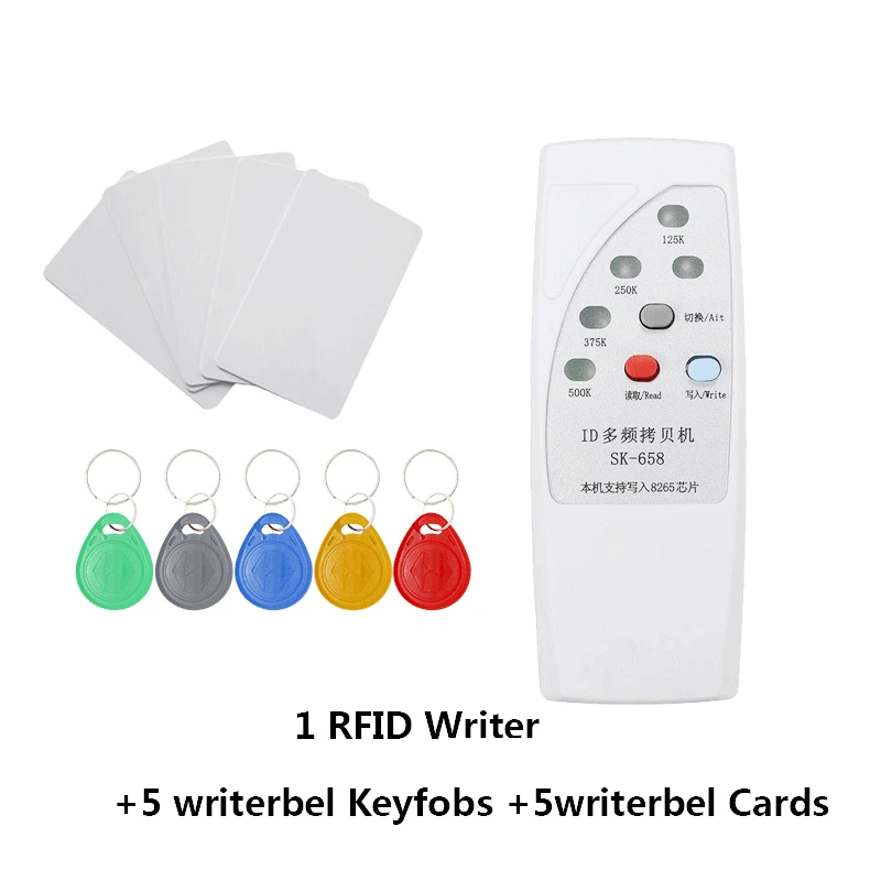 658-5-8265k-5-5200c Ручной Считыватель Карт Rfid портативное устройство записи RFID 125 кГц карта Дубликатор с индикатором Дубликатор 4 частоты Rfid копировальный аппарат писатель - Цвет: 658-5-8265k-5-5200c