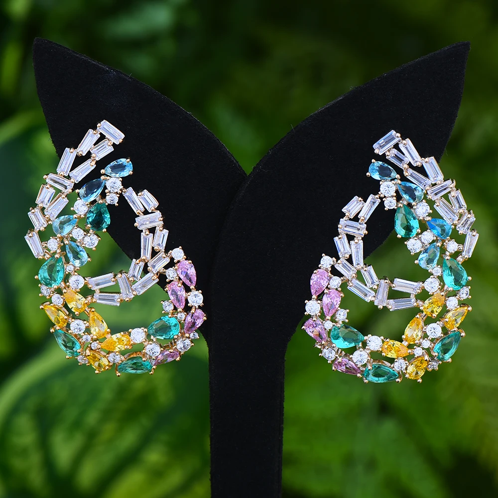 

GODKI 2020 Trendy Spring Geometry Earrings For Women Wedding Sunflower Party CZ Cubic Zirconia Earring High Jewelry Addiction