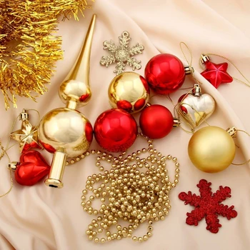

A set of jewelry plastic with a top 50 pcs "Holiday" tinsel and beads, red-gold 4192765