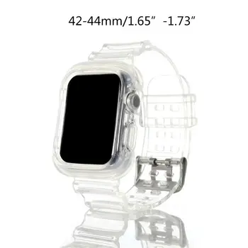 

Transparent Rubber Strap for A-pple Watch 543 Silicone Sports Wristband Bracelet M2EC