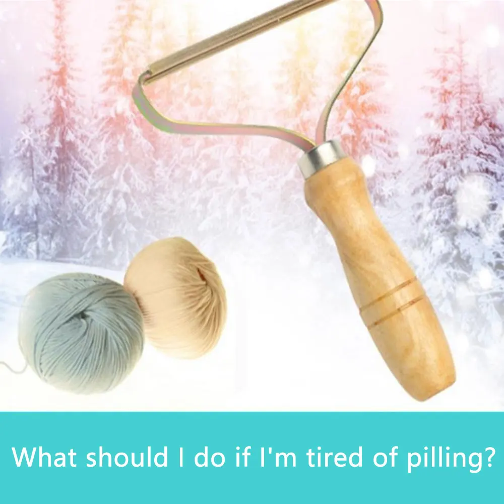 Portable Lint Remover Wooden Manual Pilling Machine Clothes Fuzz Fabric