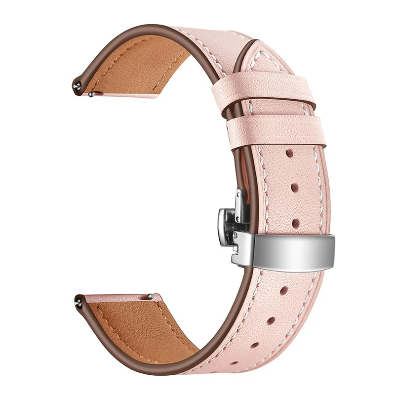 Pink UEBN Серебряный кожаный ремешок с застежкой-бабочкой для samsung Active 2 40 мм 44 мм SM-R820 R830 R500 R600 R810 Galaxy Watch 42 мм ремешок для часов - Цвет ремешка: Pink