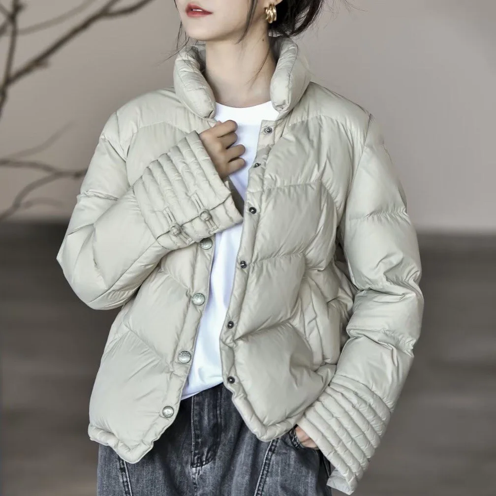 

Zoulv Trumpet Sleeve Down Jacket Women's Short Winter 2020 Women's New Casual Style White Duck Down Bread Jacket