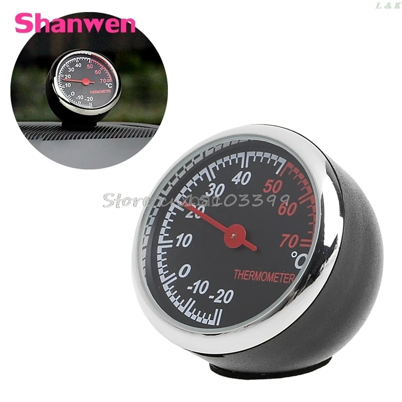 Car Mini Interior Thermometer Mechanical Analog Gauge Meter Universal  Ornament 