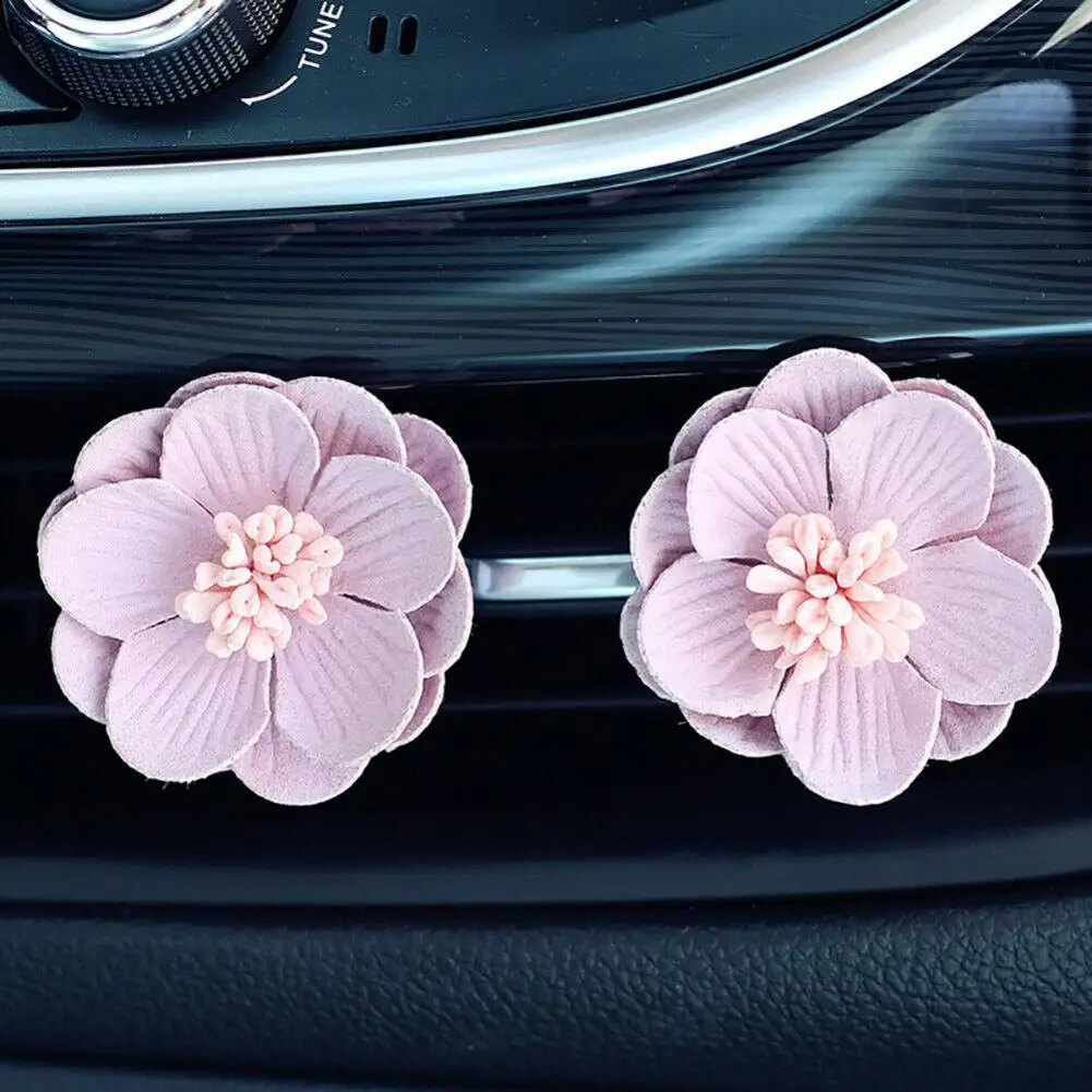 Light Purple Состояние Vent духи аромат запах диффузор Авто цветок украшение 2 шт./компл. автомобильный орнамент духи клип освежитель воздуха Авто воздух - Название цвета: Light Purple