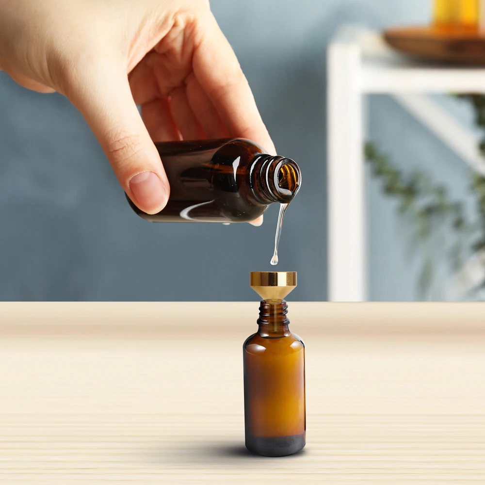 작은 병을 채우는 미니 금속 깔때기, 액체 리필 향수 에센셜 오일 전송, 10 개