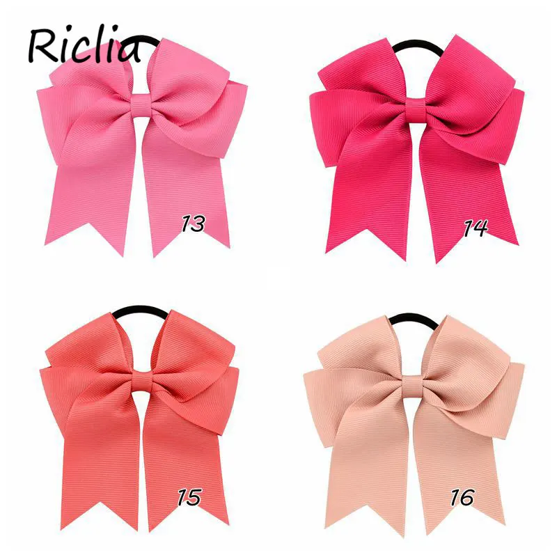 Riclia/20 шт./партия, эластичные резинки для волос, однотонные модные детские аксессуары для волос, бант, детские головные повязки, резиновые головные волосы для девочек