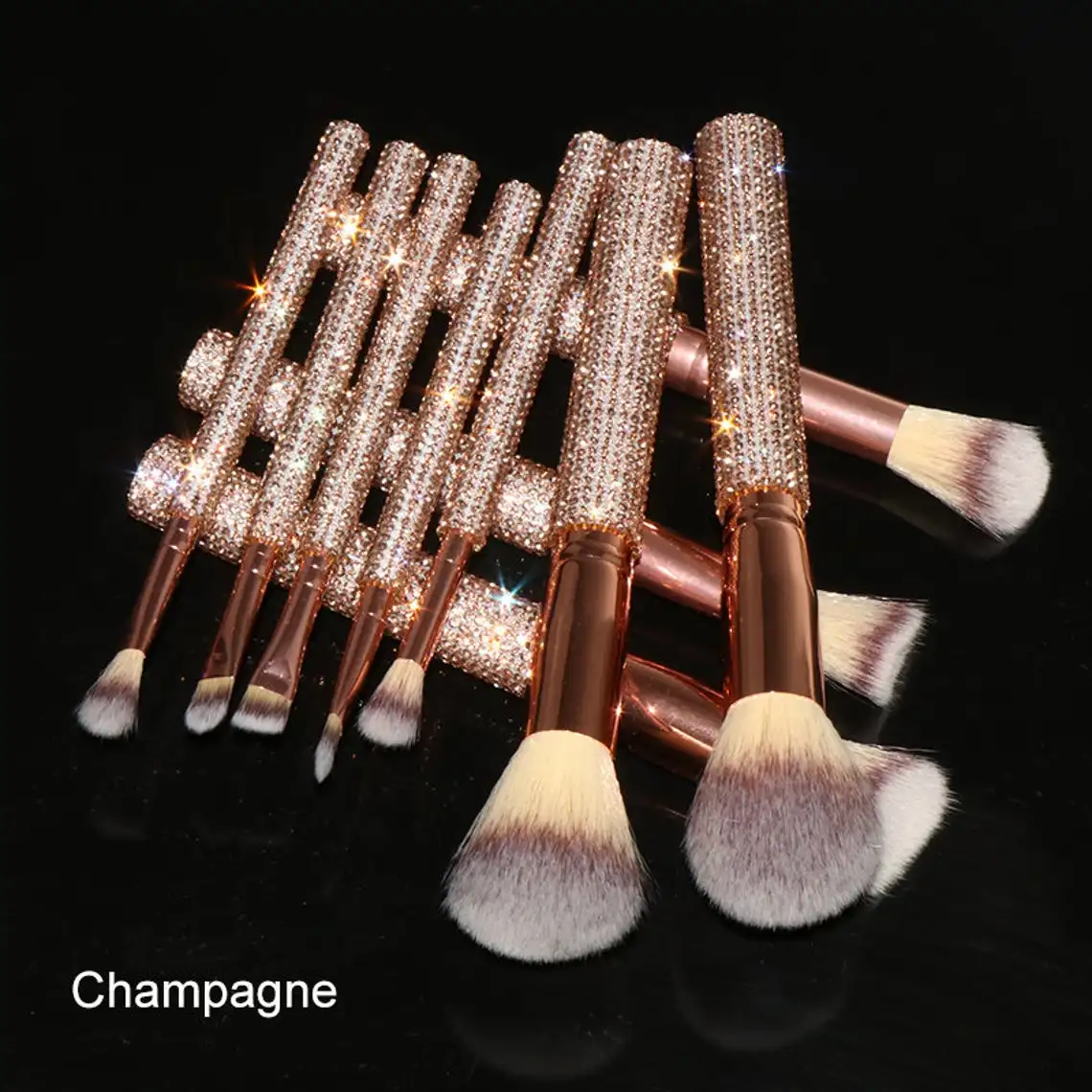 2021 Wholesale Quality Holder Custom Rhinestone Makeup Brushes Private
