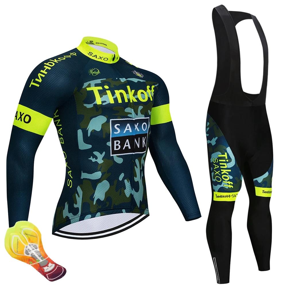 Tinkoff комплект велосипедной одежды с длинными рукавами Pro Team Jersey мужской дышащий костюм Спортивная одежда для езды на горном велосипеде
