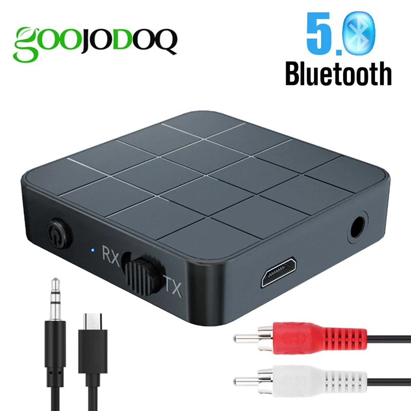 

Bluetooth Receiver Transmitter 2-IN-1 RCA 3.5MM AUX Jack USB Bluetooth 5.0 Audio Music Stereo Wireless Adapters For Car TV PC