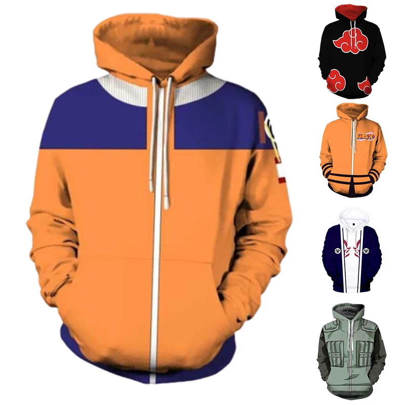 

Anime Naruto Hoodies Streetwear 3D Print Anime Cartoon Harajuku Men Hoodies Long Sleeve Up Character clothing Sweatshirt Tops
