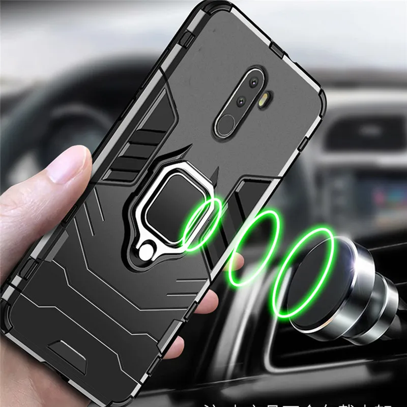 4-in-1 Shockproof Protective Armor Case with Magnetic Ring Holder