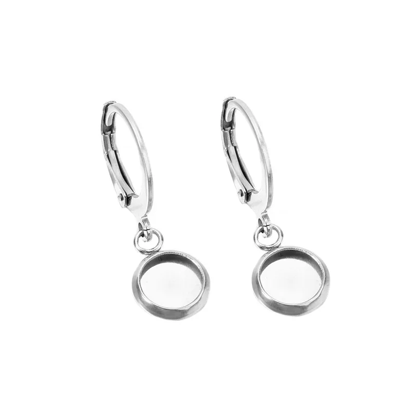10pcs 스테인레스 스틸 골드 컬러 귀걸이 기본 결과 6/8/10/12mm 금속 카보 숑 설정 기본 Diy 귀걸이 용품 쥬얼리에 대한