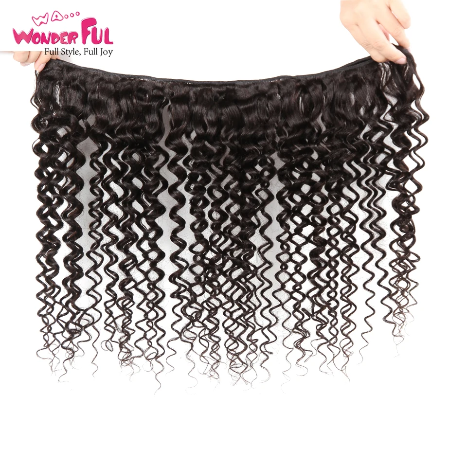 100% Kinky Curly Weave человеческие волосы Связки с закрытием перуанские волосы 3 Связки вьющиеся волосы с закрытием 8-28 30 дюймов 4/5 шт