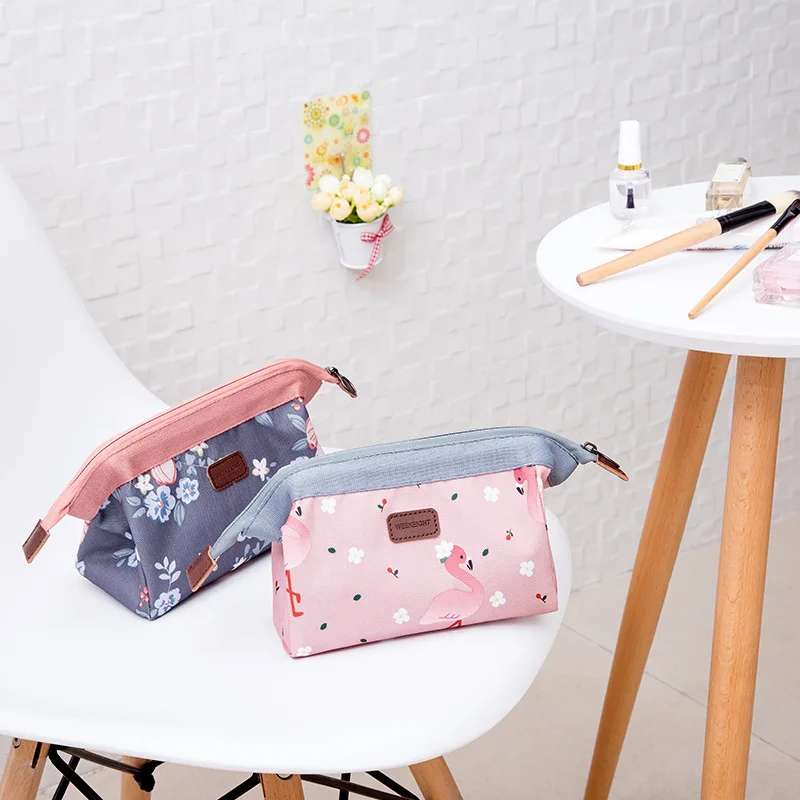 Korean-style Second Generation Flamingo Cosmetic Bag Steel Frame Simple Portable Small Storgage Bag Travel Waterproof Women's Po