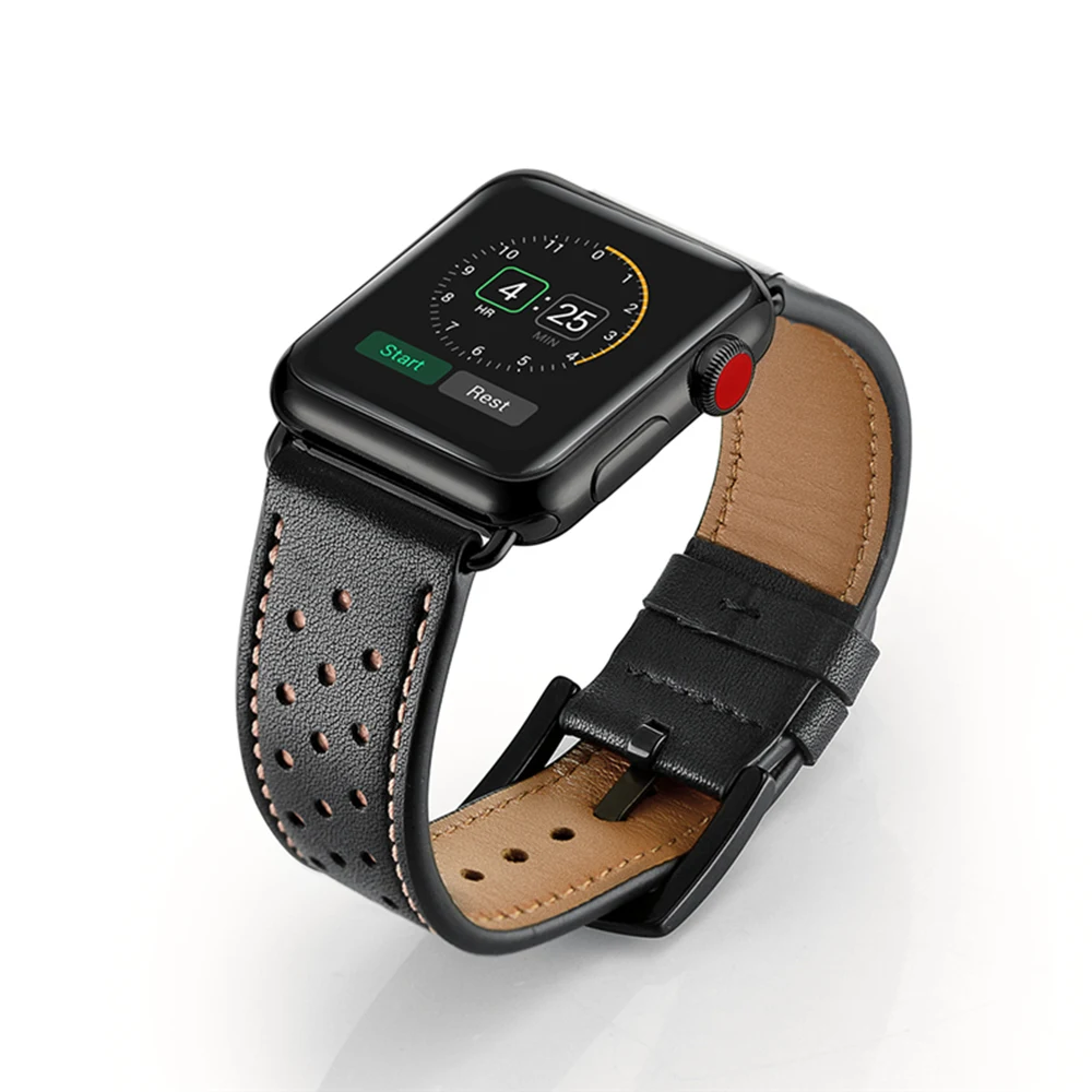 Кожаный ремешок для apple watch 4 5 band 44 мм 40 мм iWatch 42 мм 38 мм ремешок первый слой натуральная кожа ремешок для apple watch 3 2