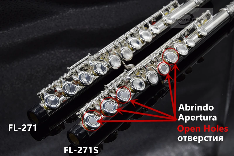 日本のフルート271/271s,16穴,ニッケル,シルバー,eキー付きcキー,学生
