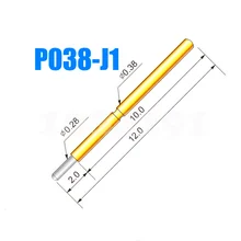

Each Pack of 100 P038-J Small Round Head 0.38mm Spring Test Probe Pogo Pin Length 12.0mm PCB Thimble