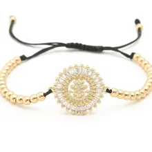 Золото Серебро Микро Проложить Белый cz кубический цирконий Веревка Регулируемый браслет из медного бисера gk53 Шарм Плетеный браслет ювелирные изделия для женщин