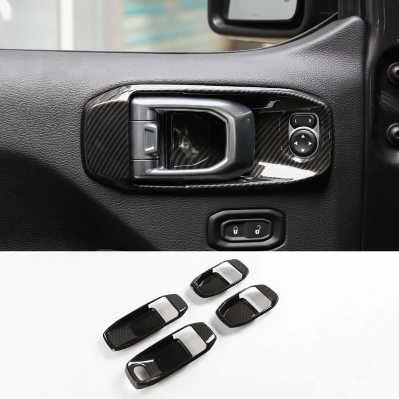 

4pcs Car Door Handle Cover Trim For Jeep Wrangler JL 4Door 2018 High Quality ABS Door Handle Cover Trim Protector Accessories
