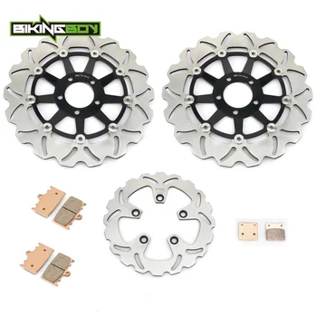 

BIKINGBOY Front Rear Brake Discs Disks Rotors Pads For Kawasaki ZXR 750 H 1989-1990 ZXR 750 K J 1991-1992 ZXR 750 M L 1993-1995