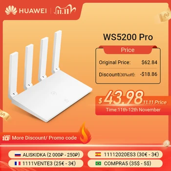 

HUAWEI WS5200 V2 Dual Core Wireless WiFi Repeater 1167Mbps 2.4GHz 5GHz Dual Band High Gain Antennas Easy Setup Wider Coverage