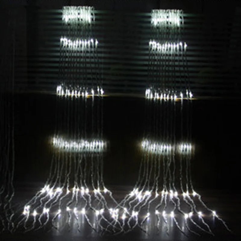 Рождественский светодиодный светильник-гирлянда с водопадом метеоритный дождь 3*3 м 6*3 м светодиодный свадебный занавес сосулька сказочная гирлянда водонепроницаемые струны
