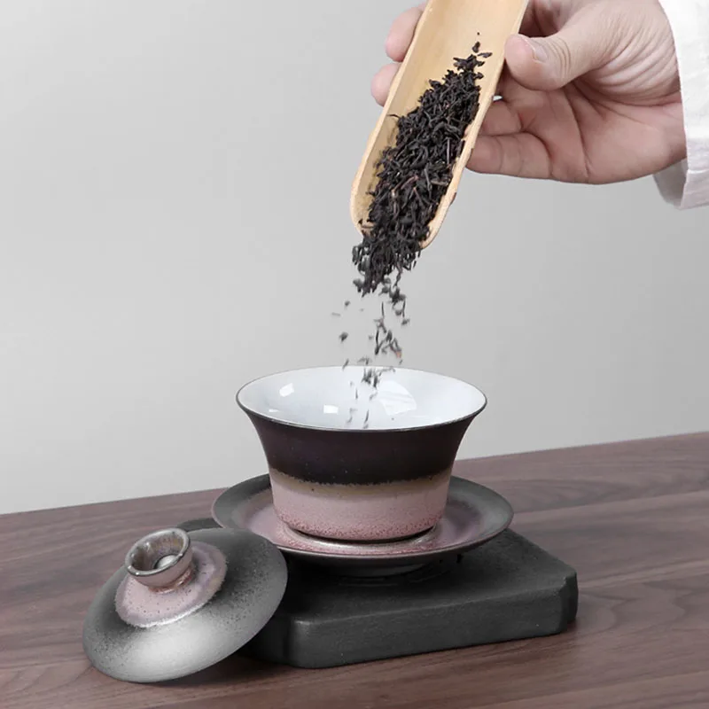 Gaiwan Tureen 180 мл керамическая чайная соусница для тарелки набор крышек чайная посуда ручной работы контейнер посуда для напитков Pu'er пиалы для чая мастер рукоделье чашка подарок