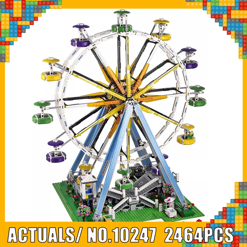 

With Light City Ferris Wheel Creator Streetview Model Building Blocks Bricks Toy Gifts for Girl Boy Fit Expert LegoINGlys 10247