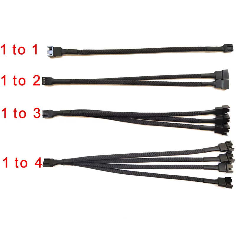 PWM Fan Splitter 4pin Adapter Cable 1 to 1 2 3 4 Computer CPU Fan