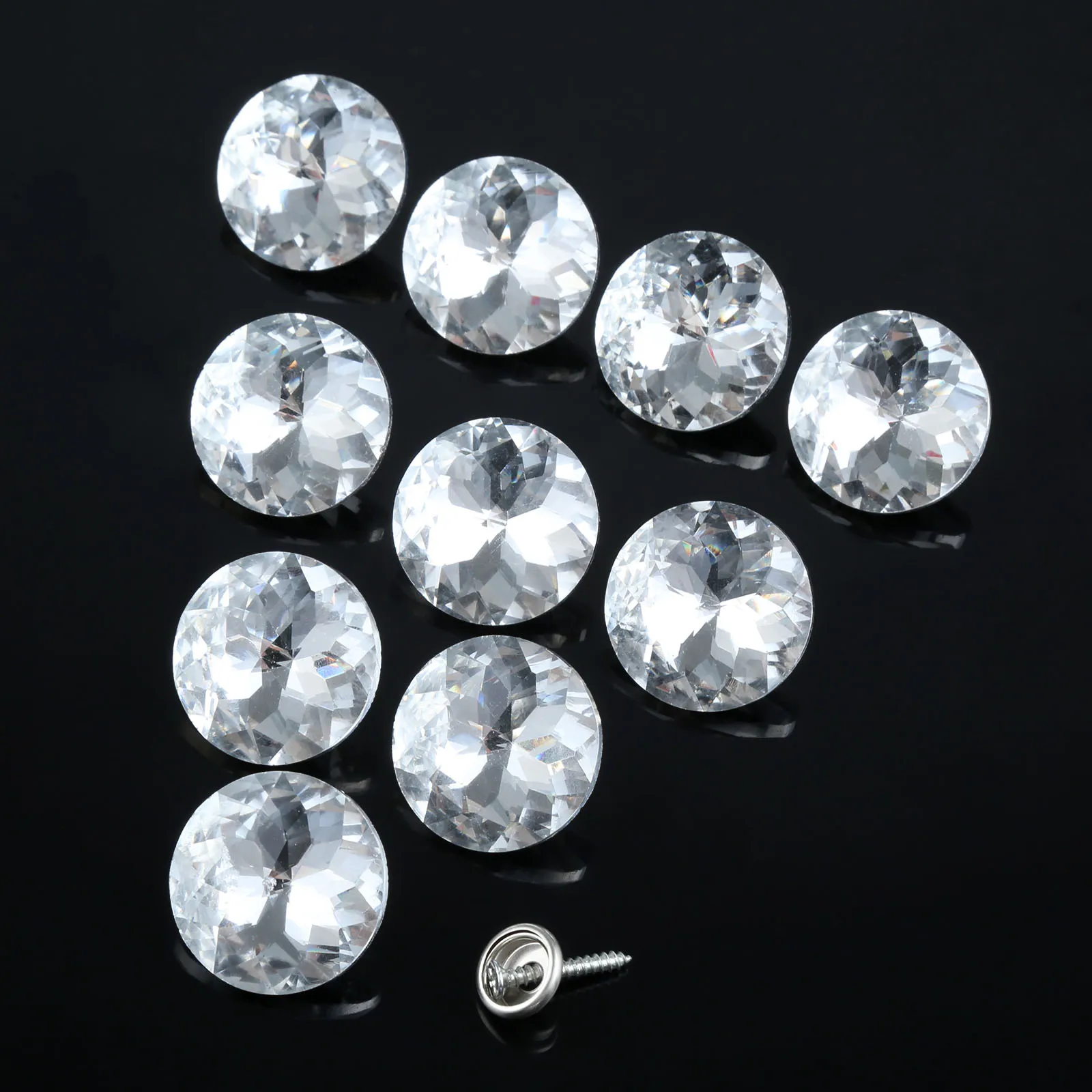 

10Pcs Diamond Upholstery Nails Crystal Buckle Button Tacks Studs Pins Sofa Wall Decoration Furniture Accessory 20/22/30mm