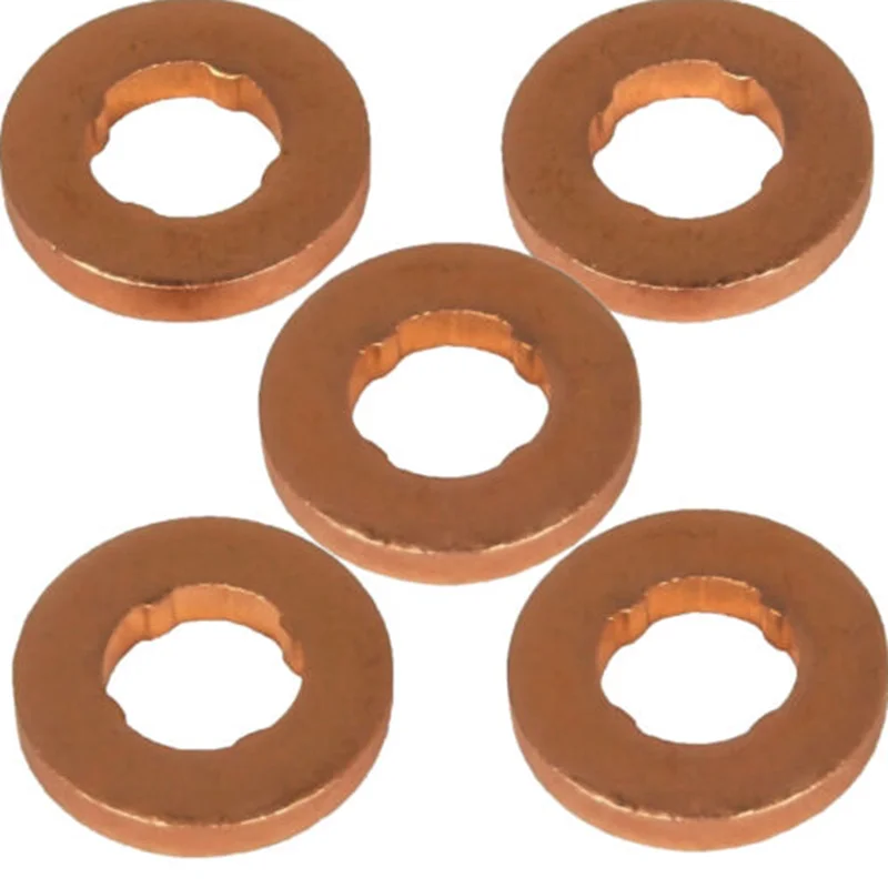 100 PCS COMMON RAIL DIESEL INJECTOR COPPER WASHER SEALS 15 X 7 X 2MM