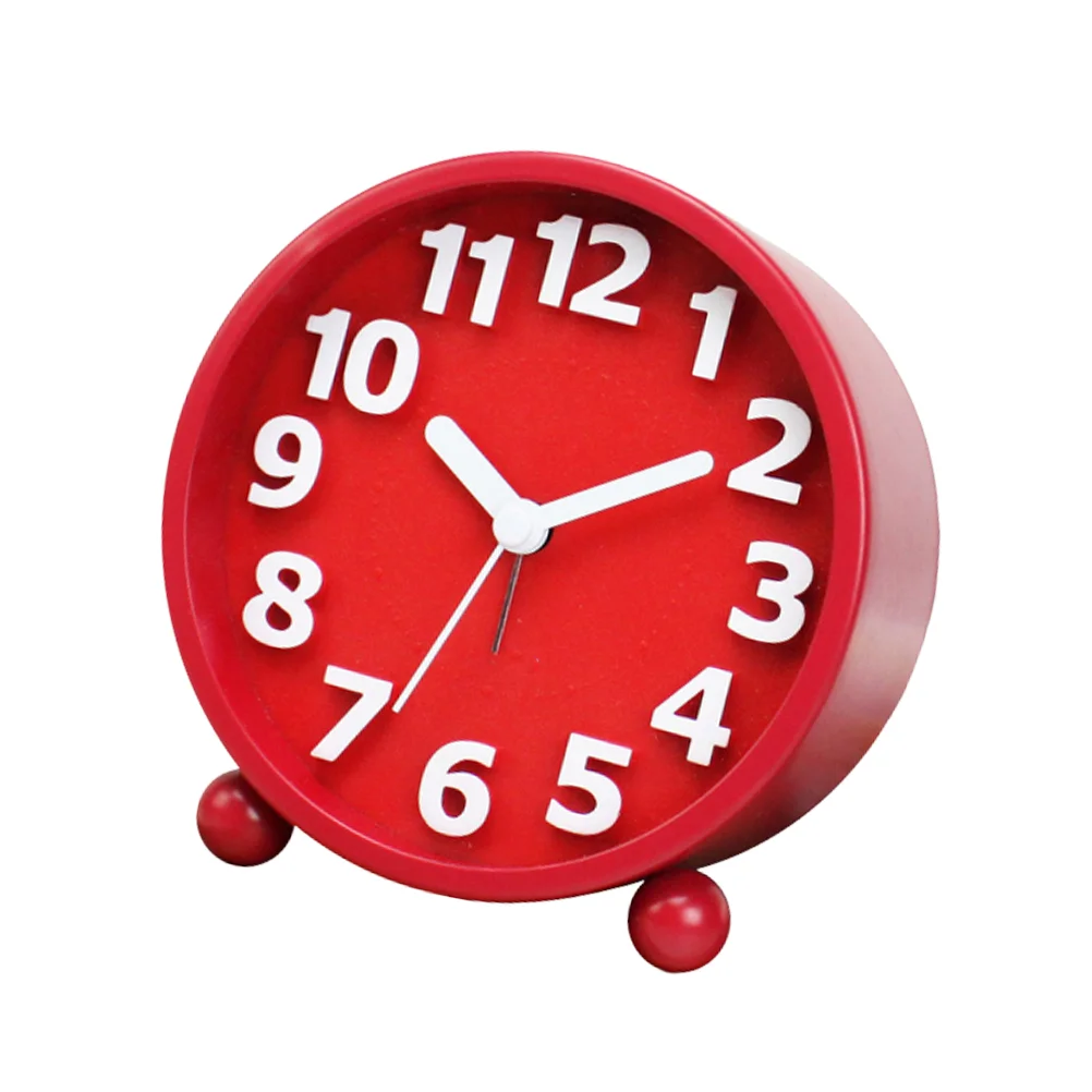 1pc Creative Metal Alarm Clock Bedside Time Reminder Desktop Decoration