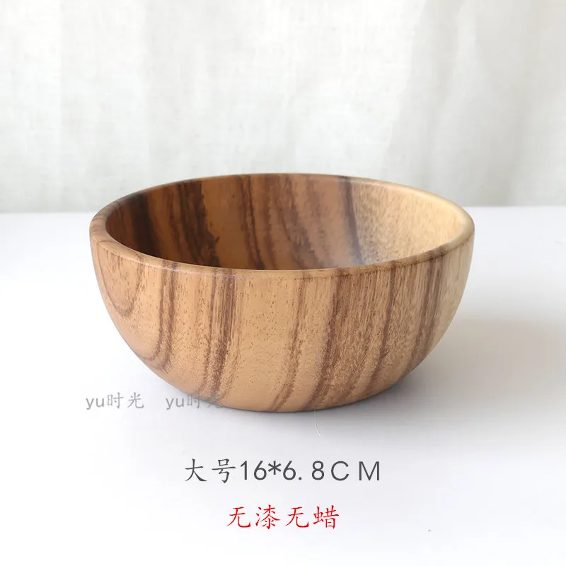 16X6.8CM Японский стиль jujube деревянная чаша Бытовая Большая деревянная чаша набор детей есть десерт чаша вся супер большая посуда - Цвет: 16X6.8CM