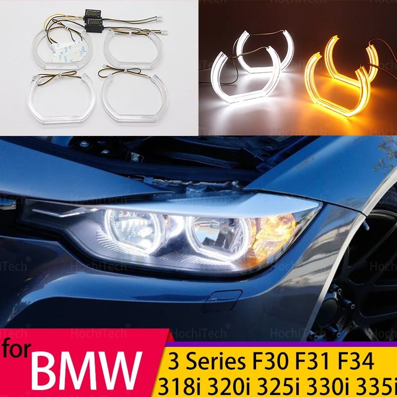

Switchback DTM стильная Светодиодная лампа Angel Eye Halo двухцветная для BMW 3 серии F30 F31 F34 2012 2013 2014 2015 2016