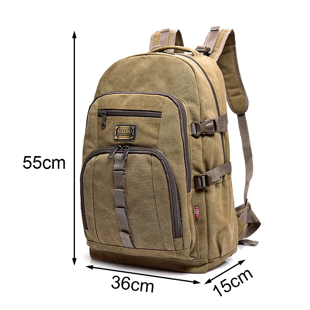Storage Casual Travel Large Capacity Mountaineering Outdoor Camping Hiking Zipper Cycling Canvas Backpack Sports Climbing