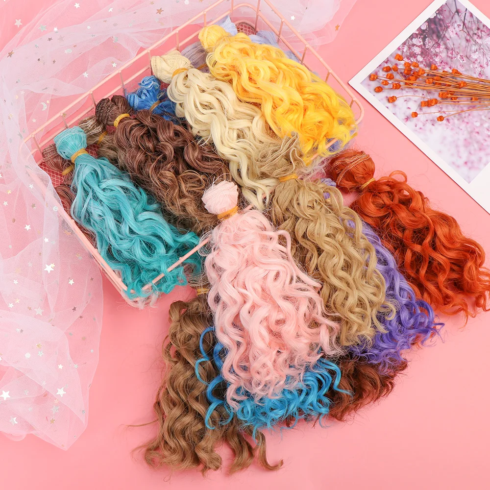 

1PC Fashion Mini Curly Wigs for 1/6 1/4 1/3 Doll High-Temperature Synthetic Screw Periwig Curly Wigs BJD/SD Toy Doll Toupee