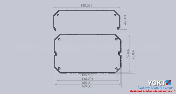 YGS-022-160*94*250 мм алюминиевый корпус pcb алюминиевая Электроника diy коробка для электроники Корпус Корпуса для печатных плат