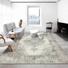 Persian Palace Style Area Rugs Retro Red Grey Geometric Ethnic Living Room Sofa Table Non-Slip Floor Mat Bedroom Bedside Carpet