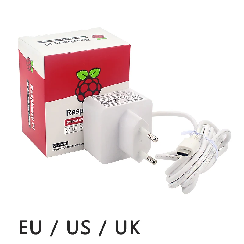 Official original raspberry pi 4 power supply 5v 3a usb c white power