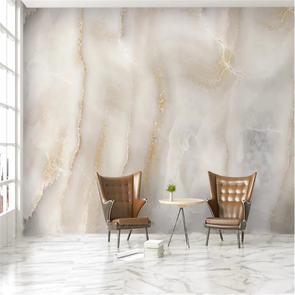 Milofi customized 3D mural wallpaper abstract atmospheric beige beige elegant background wall marble stone wallpaper