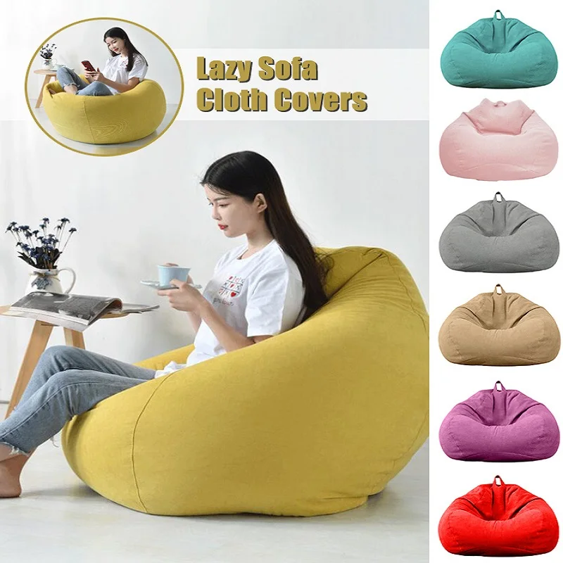 outdoor umbrella Unfilled Lounge Sofa Cover Indoor Cozy Unstuffed Bean Bag Lazy Sofa Chair Cover Seat Room Decor Pouf Couch Tatami Ottoman Covers picnic table